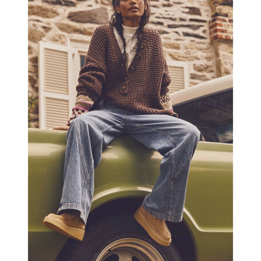 đ LAST CHANCEđ FREE PEOPLE Whistle Thermal Henley / Brownstone Combo - Picture 8 of 9